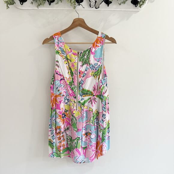 Lilly Pulitzer X Target Floral Sleeveless Blouse Back Zipper Large VV12 - Picture 3 of 5